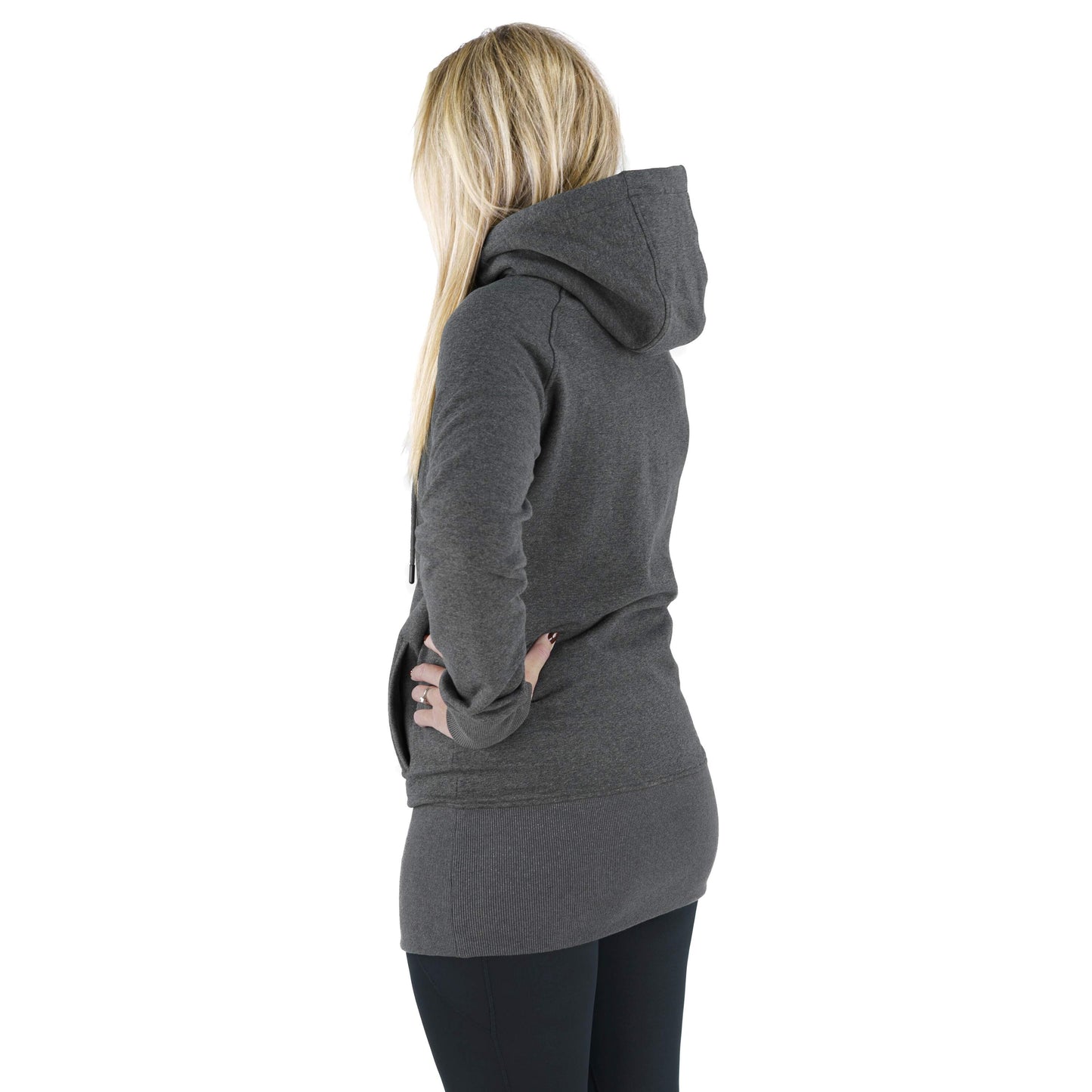 Kora Long Hoodie Charcoal - Velora