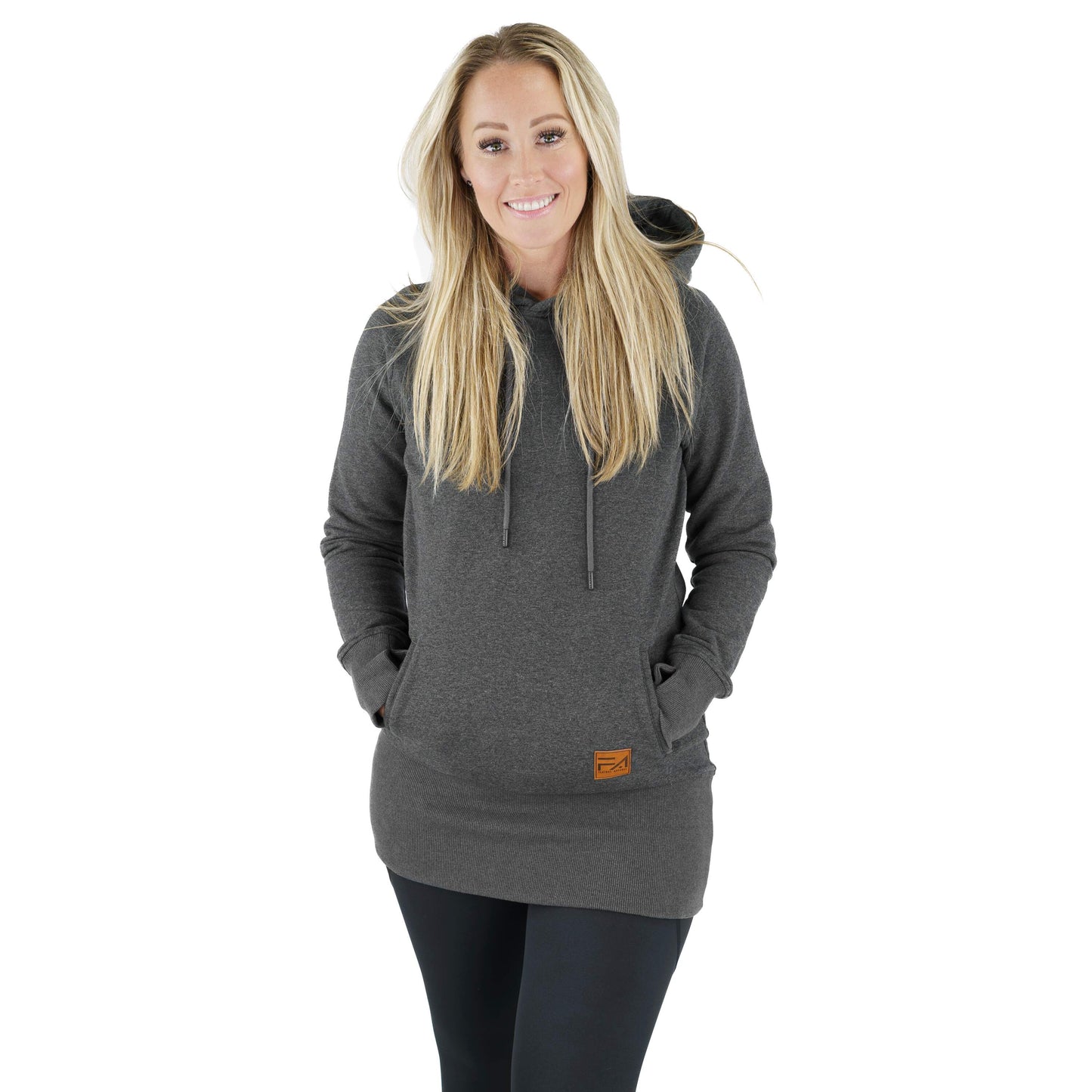 Kora Long Hoodie Charcoal - Velora