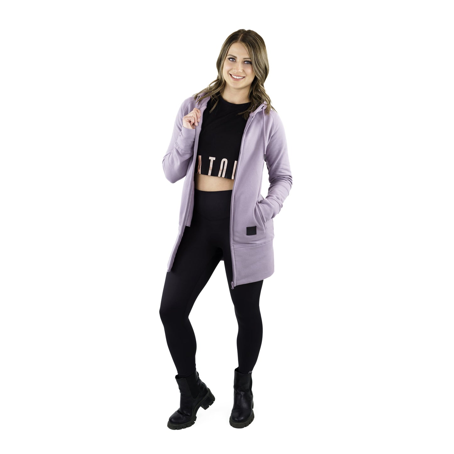 Kora Long Zipup Hoodie Mauve - Velora