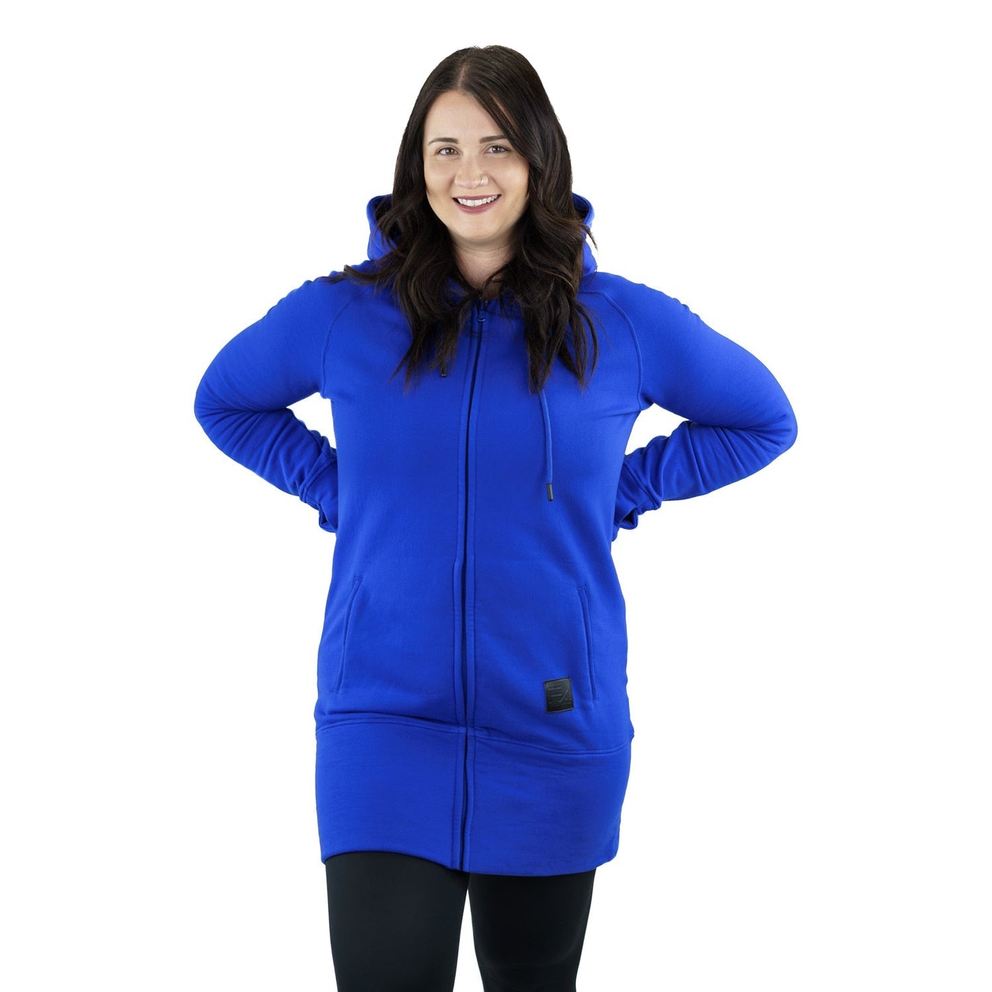 Kora Long Zipup Hoodie Royal Blue - Velora