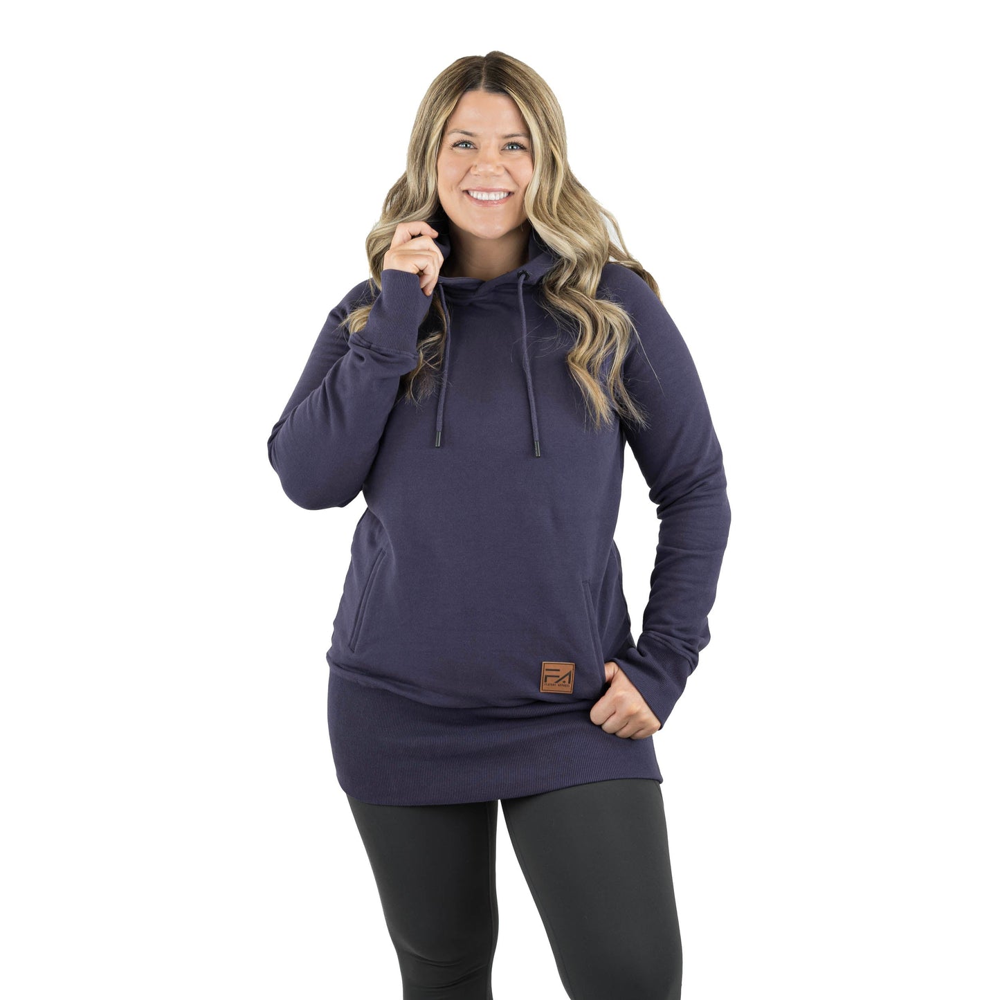 Kora Long Hoodie Deep Purple - Velora