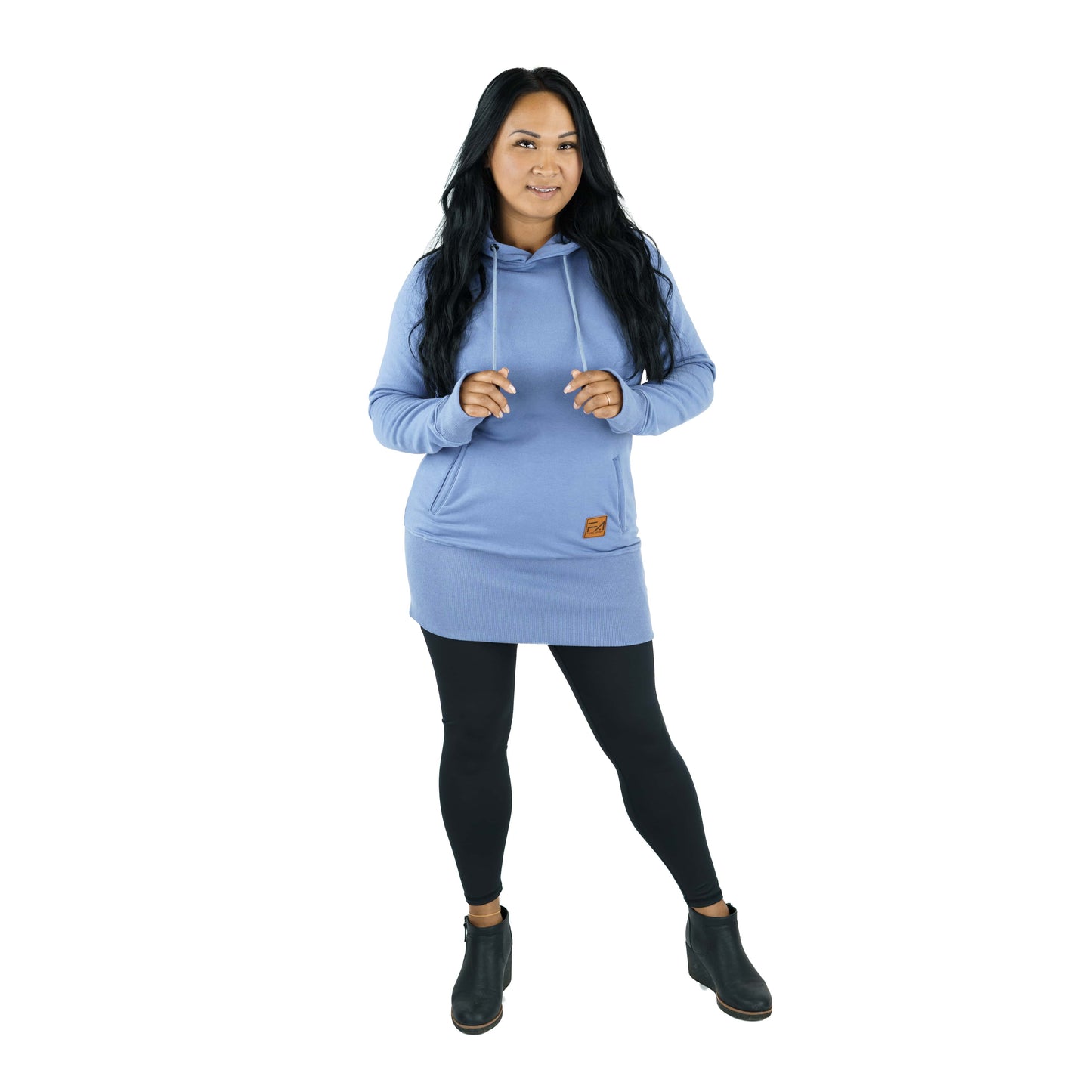 Kora Long Hoodie Baby Blue - Velora