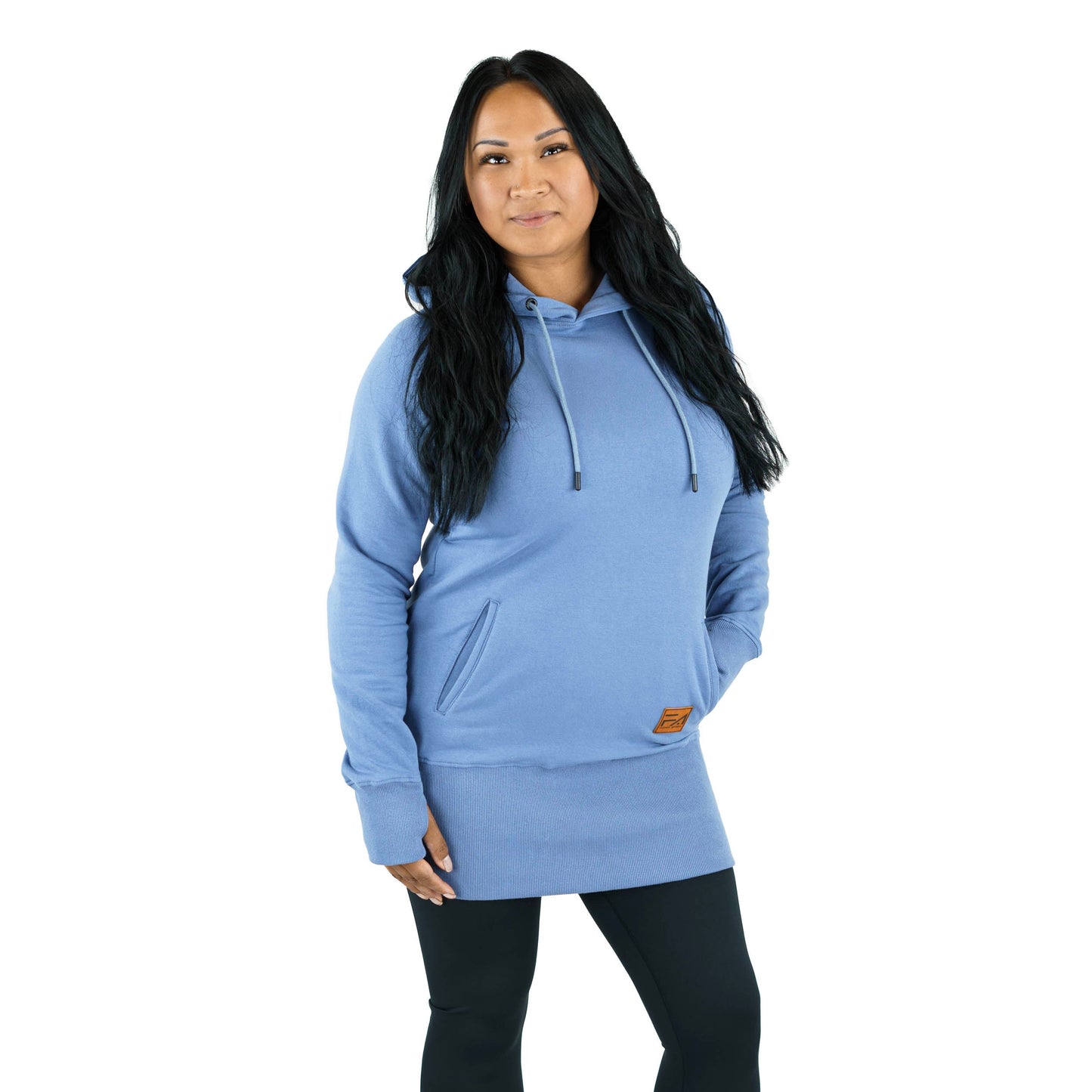 Kora Long Hoodie Baby Blue - Velora