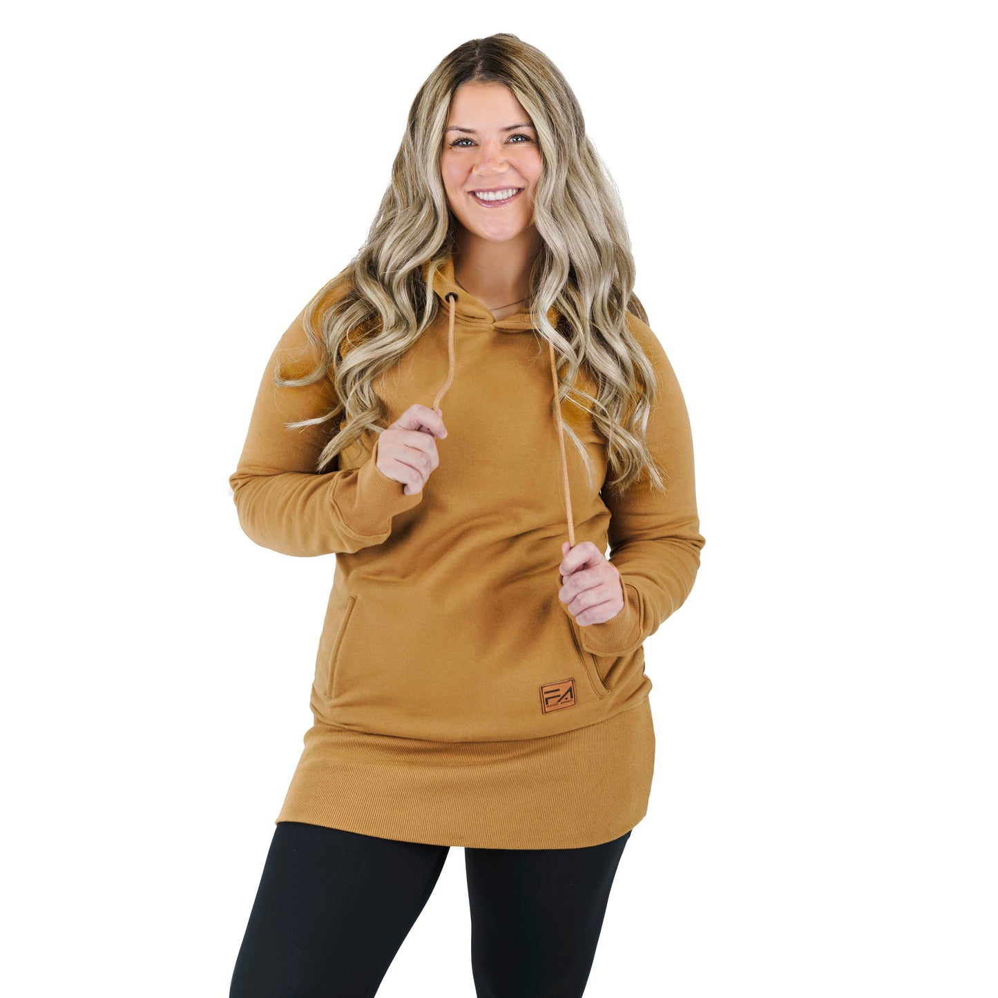 Kora Long Hoodie Caramel - Velora