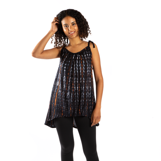 Tie-Dye Bone Motif Tank Top