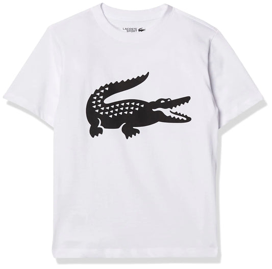 Lacoste Unisex-Child Sport Croc Graphic T-Shirt White/Black 14 Years - Velora Luxury Fashion