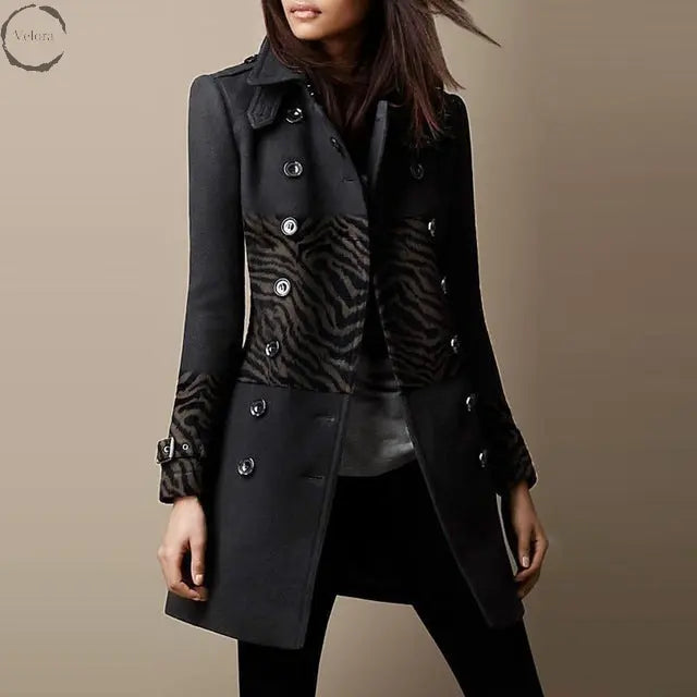 Ladies Spring Long Jacket Wool Trench Coat - Velora