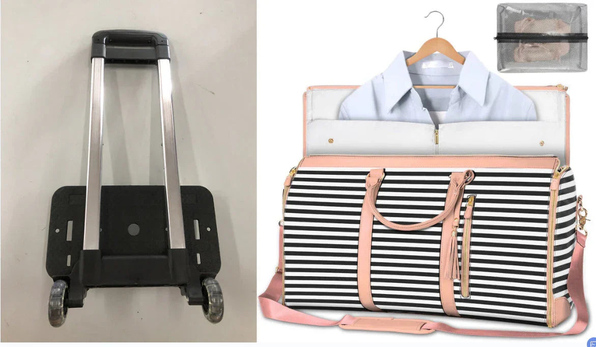 Large Capacity Trolley Travel Bag, Portable Folding Fitness Bag