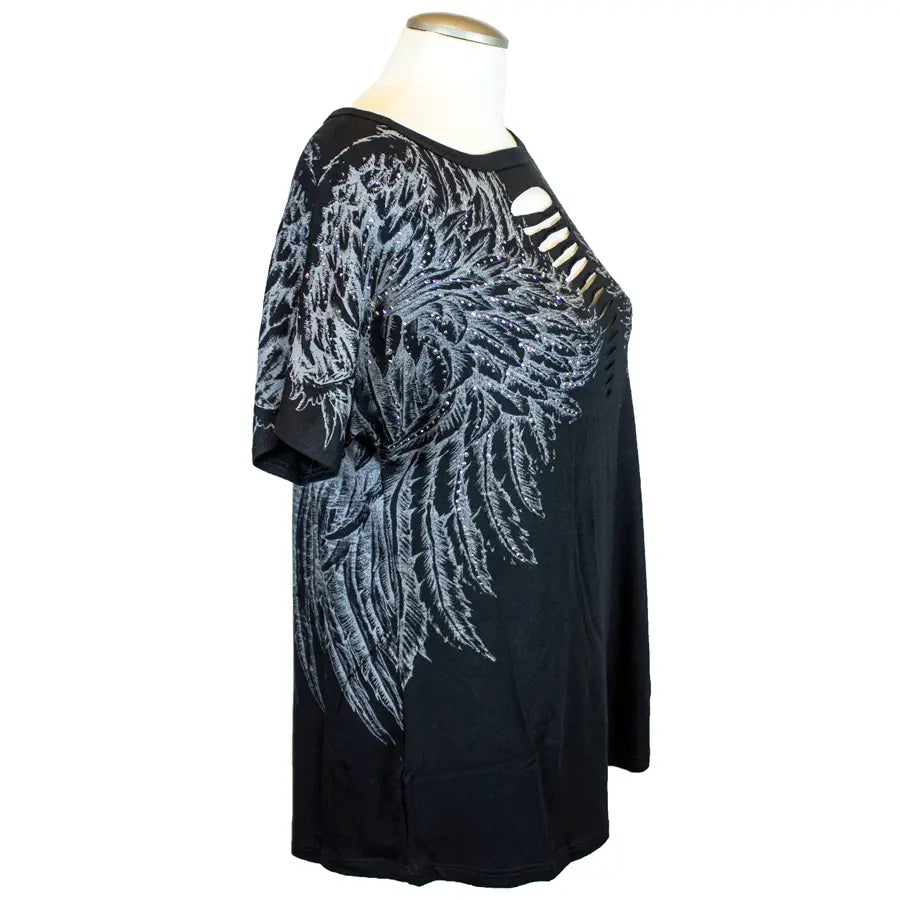 Liberty Wear Women's Cut Out Wings Top Boutique of Leathers/Open Road