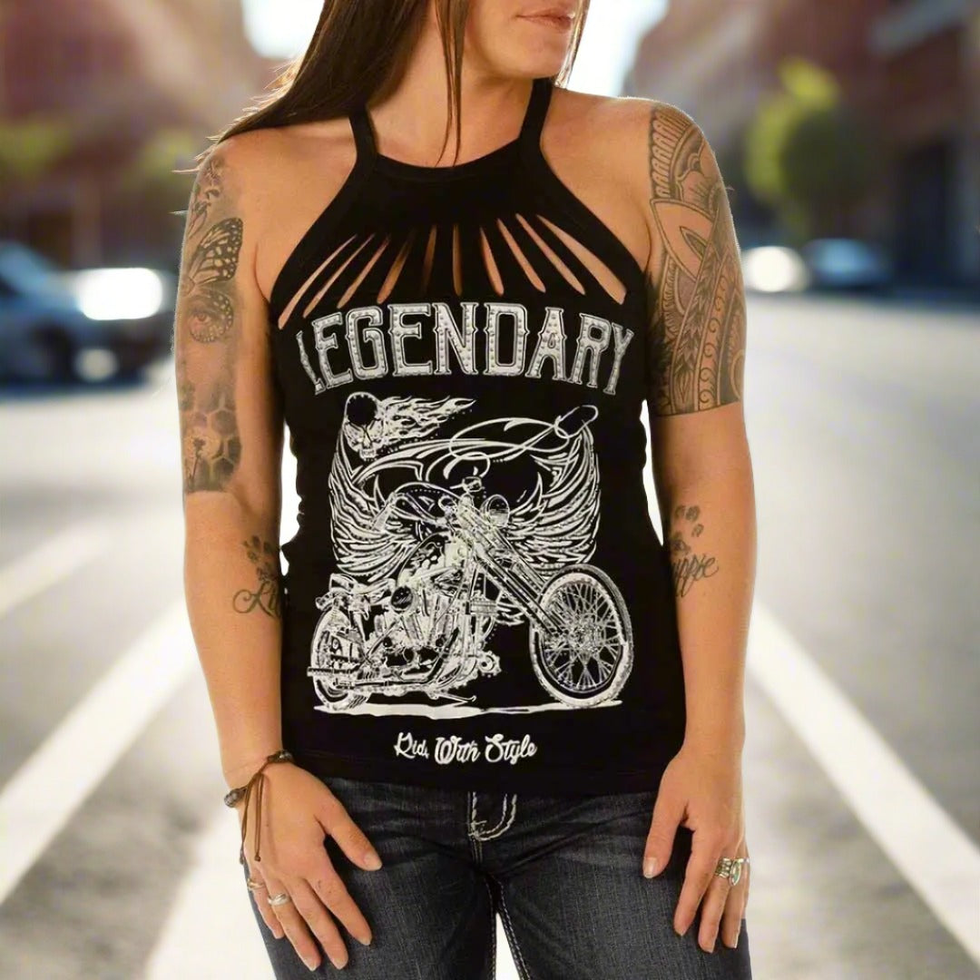 Liberty Wear Women's Ghost Rider Tank Top Boutique of Leathers/Open Road