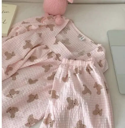 Long Sleeved Pullover Plaid Pajamas For Women EX-STOCK Canada