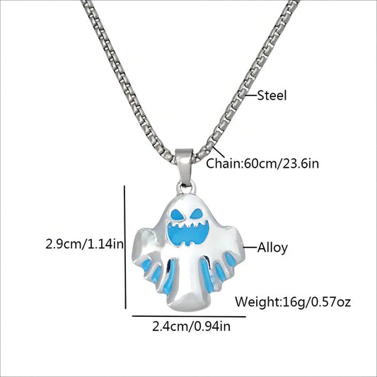 Luminous Ghost Pendant Halloween Necklace - Velora
