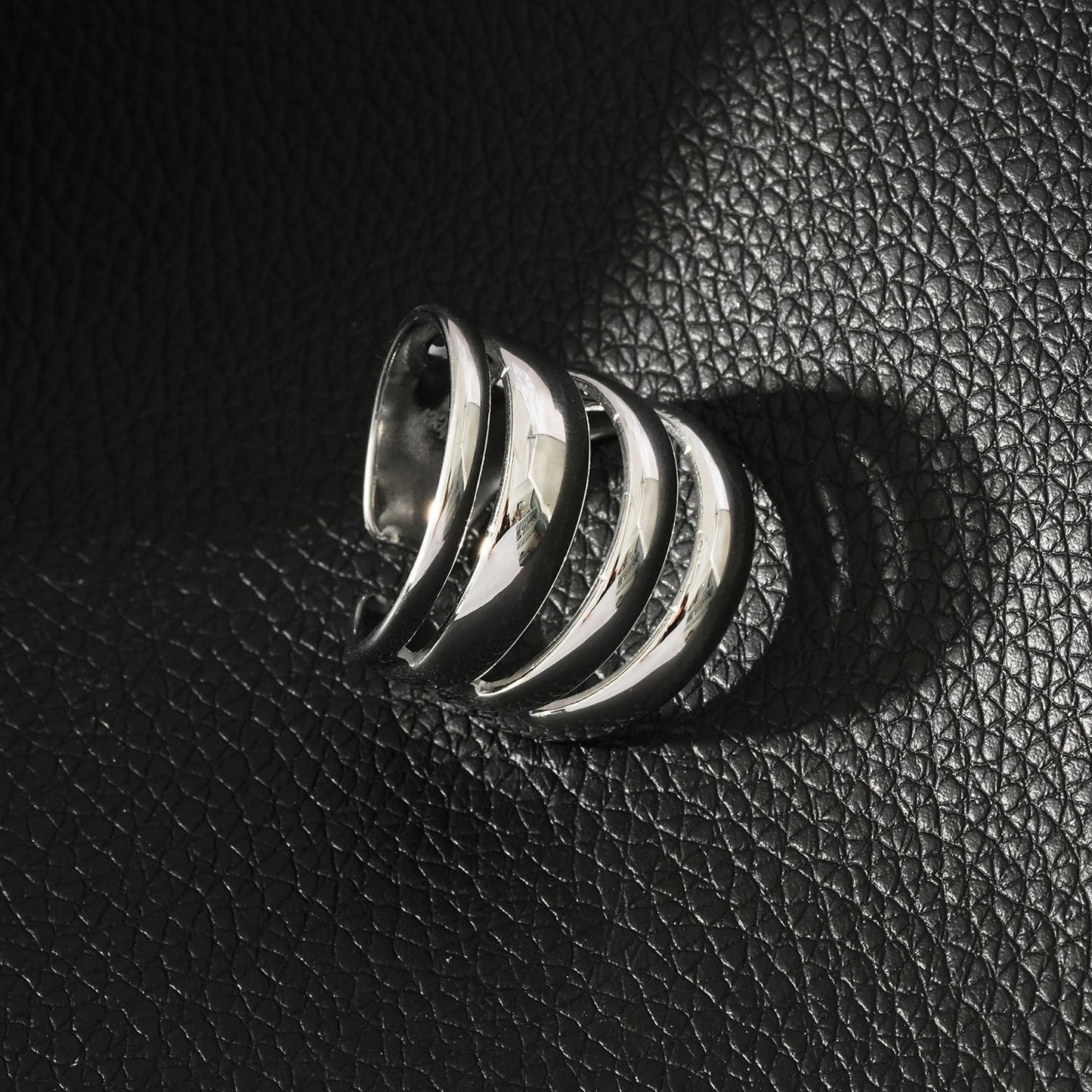 MAKET Silver Toned White Gold: Multi Stacked Four Rings in One - Velora Luxury Fashion