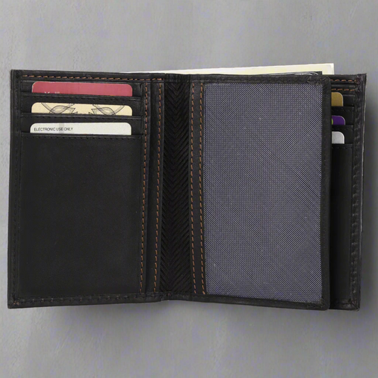 MET Men's Center Wing RFID Leather Wallet - Velora Luxury Fashion