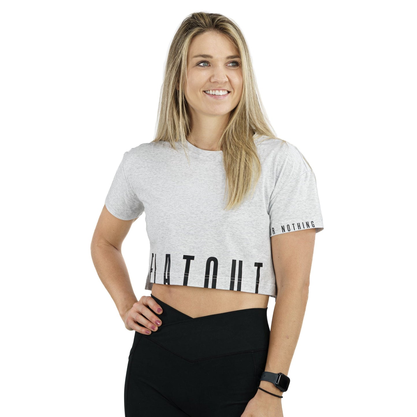 Madi Crop Tee Heather Grey - Velora