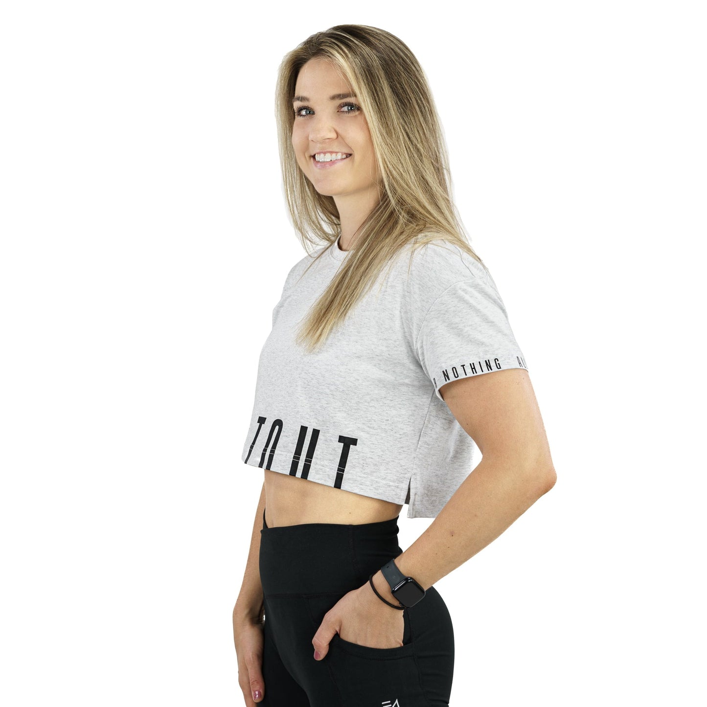 Madi Crop Tee Heather Grey - Velora