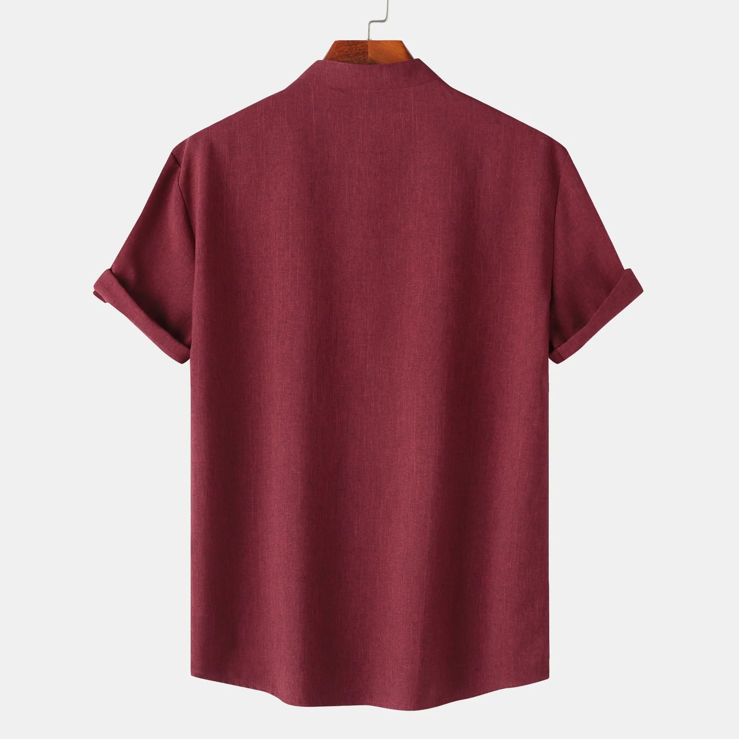 Men's Button Detail Short Sleeve Blouse - Velora Luxury Fashion