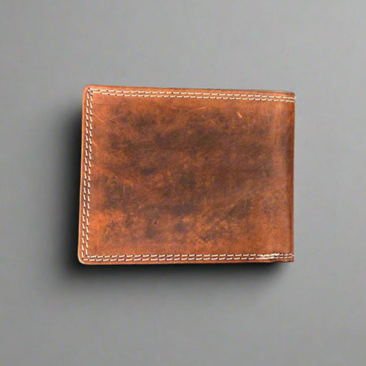Men’s Cow Leather Eagle Embossed Bifold Wallet - Velora Luxury Fashion