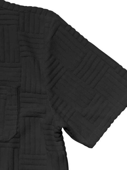 Men's Full Size Button Up Short Sleeve Top and Shorts Set Plus Size - Velora Luxury Fashion