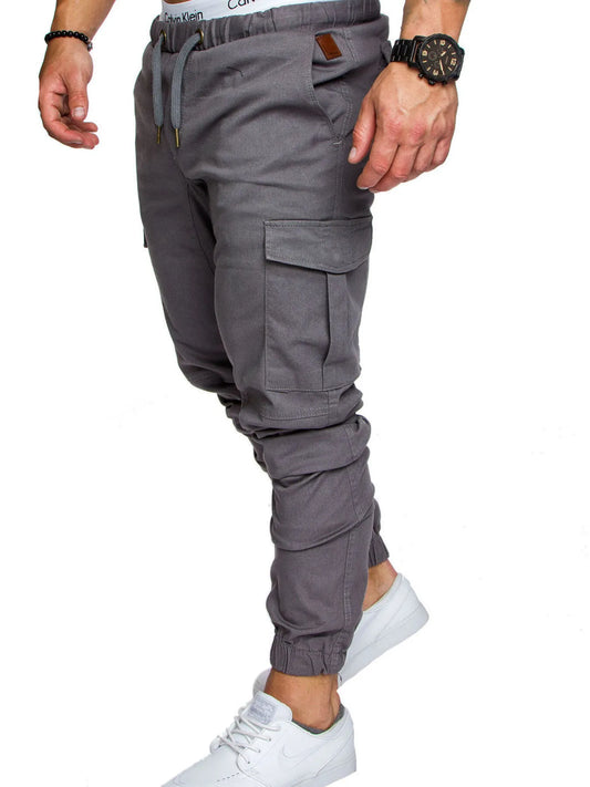 Men's Full Size Cargo Jogger with Drawstring Waistband Plus Size - Velora Luxury Fashion