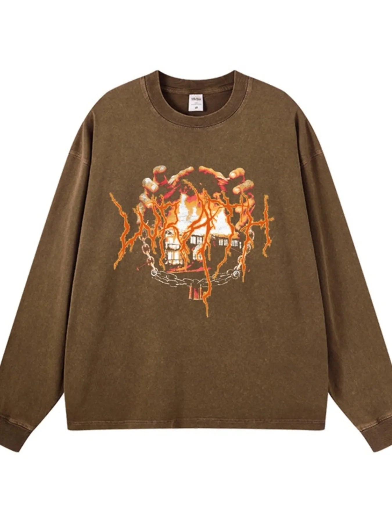Men's Graphic Oversized Long Sleeve T-Shirt - Velora Luxury Fashion