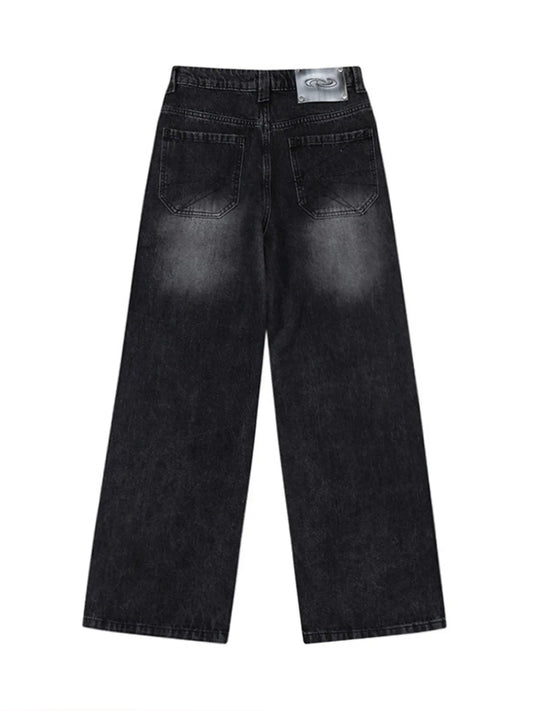 Men's High-Waisted Wide Leg Wash Jeans - Velora Luxury Fashion