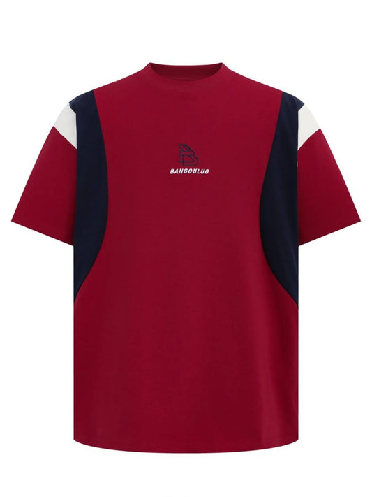 Men's Round Neck Color Block T-Shirt - Velora Luxury Fashion