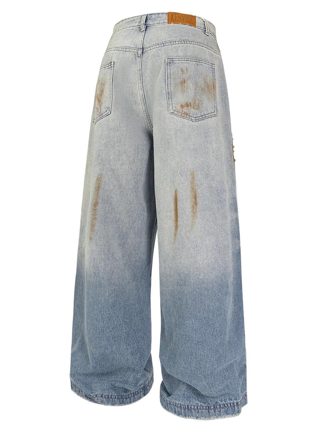 Men's Vintage Distressed Wide Leg Jeans - Velora Luxury Fashion