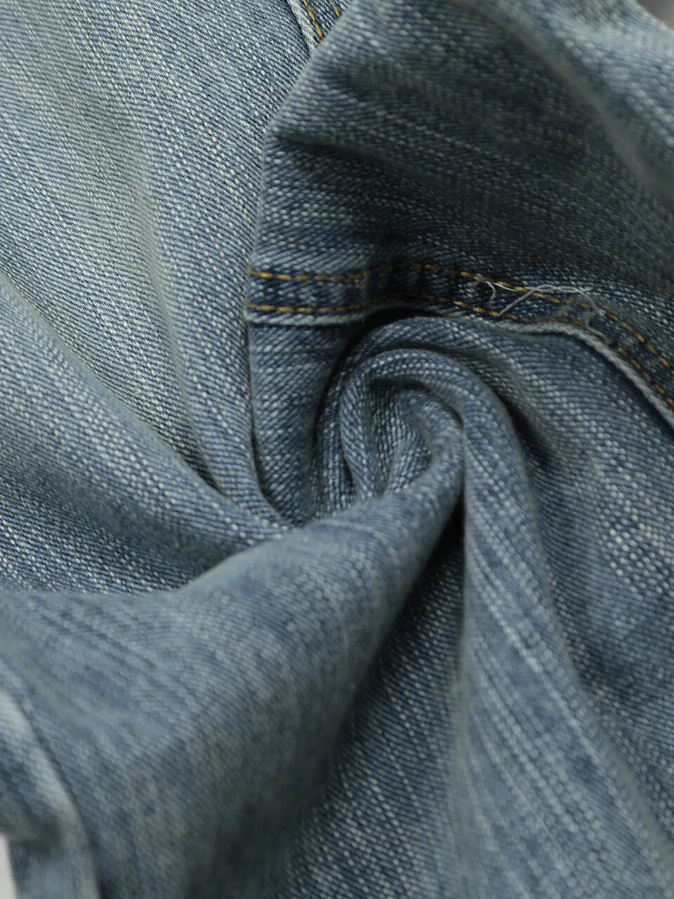 Men's Washed Curved Jeans with Seam Detail - Velora Luxury Fashion