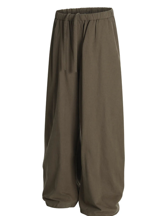 Men's Wide Leg Drawstring Elastic Waist Pants - Velora
