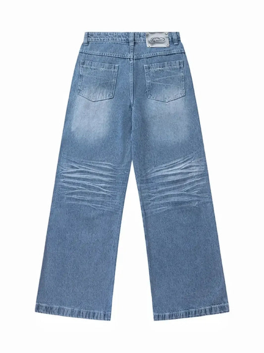 Men's Wide Leg High Waist Relaxed Fit Jeans - Velora Luxury Fashion
