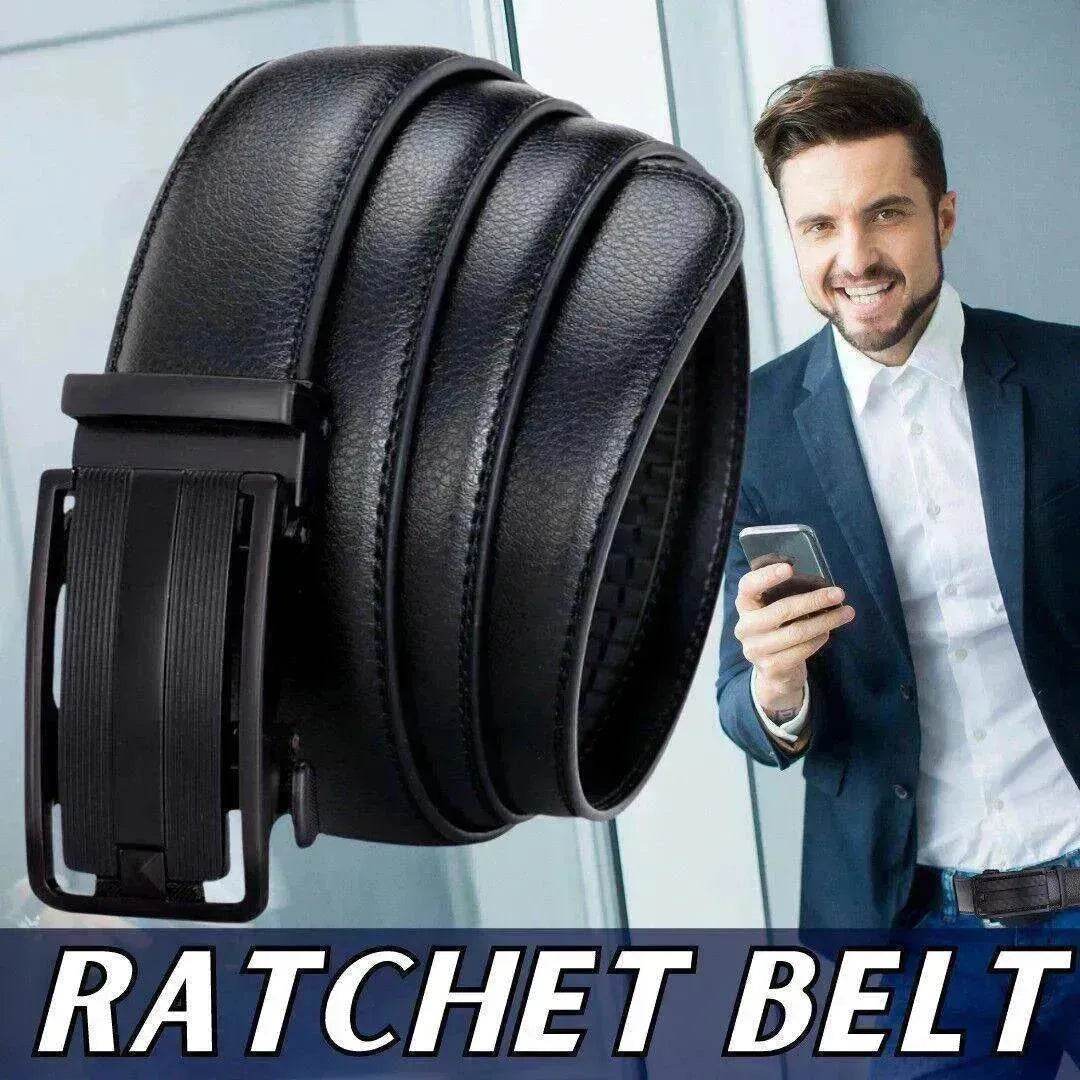 Men's Ratchet Belt Leather Mens Belt With Slide Buckle Ratchet Belts For Men USA - Velora
