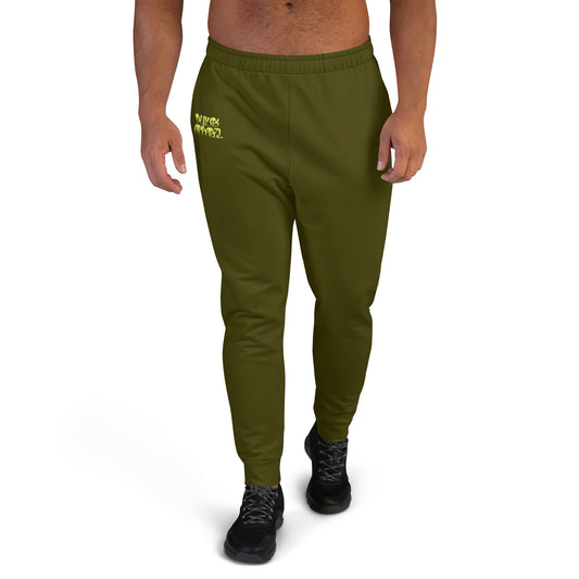 Men's Premium Recycled Fleece Joggers-Urban Logo Karaka Green