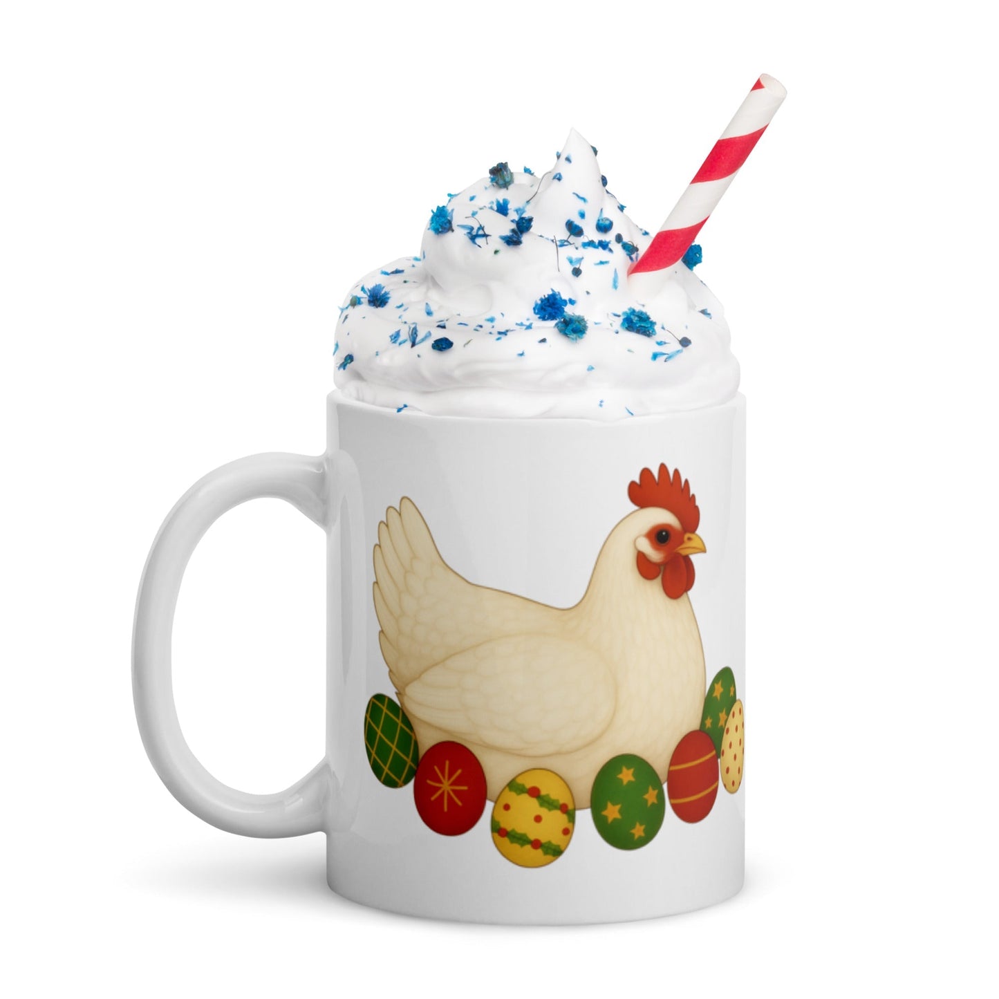 Merry Chickmas look at the mug White glossy mug - Velora Luxury Fashion