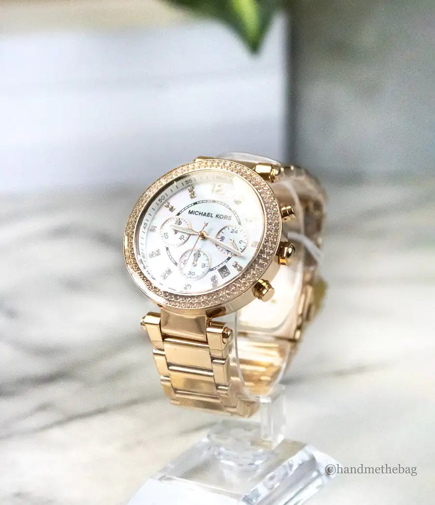 Michael Kors (MK5491) Parker 40 mm Case Stainless Steel Rose Gold Toned Watch - Velora Luxury Fashion