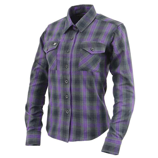 Milwaukee Leather Women's Armoured Plaid Shirt - Velora Luxury Fashion
