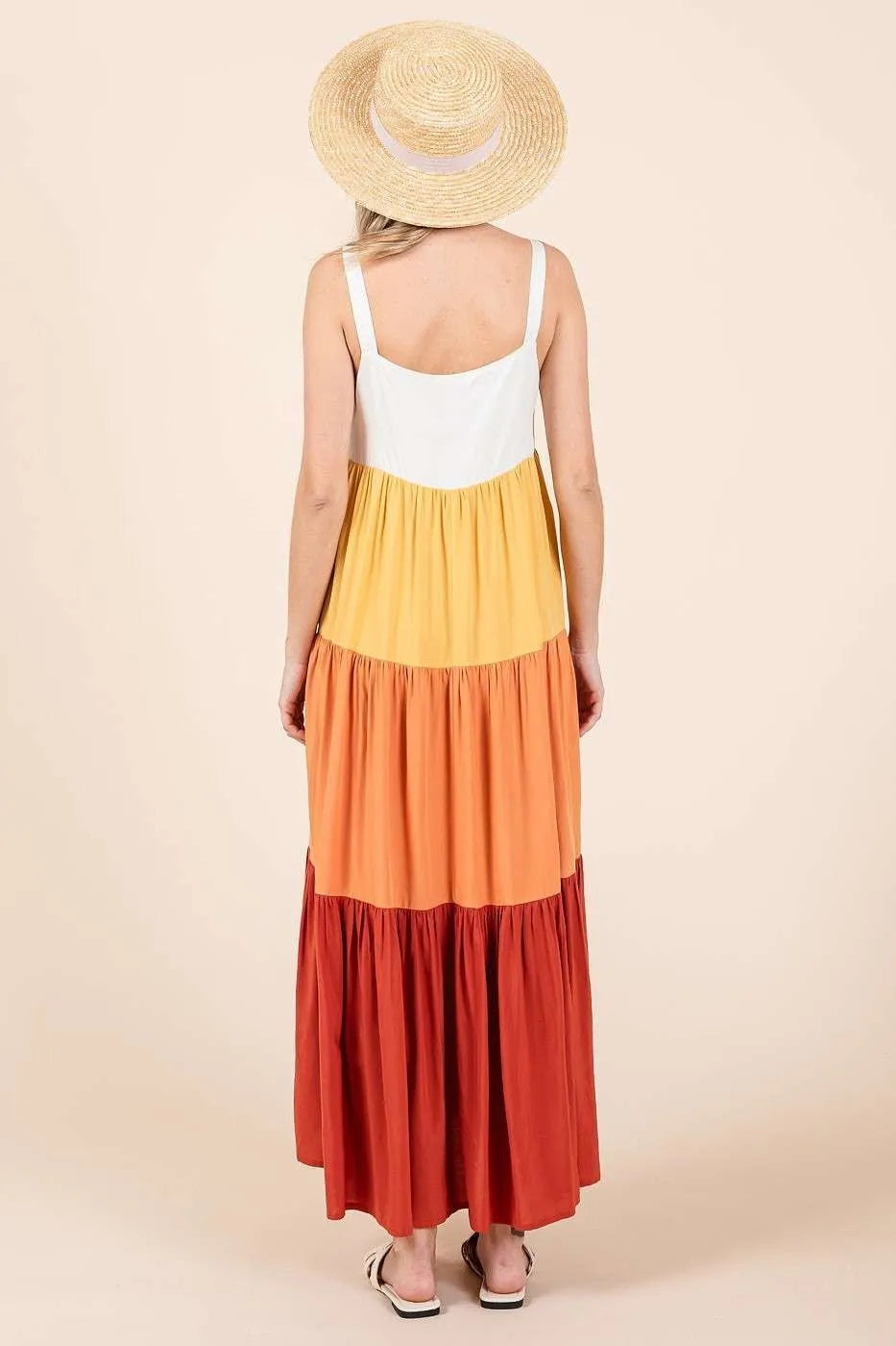 Mittoshop Color Block Tiered Pull-On Maxi Dress - Velora Luxury Fashion