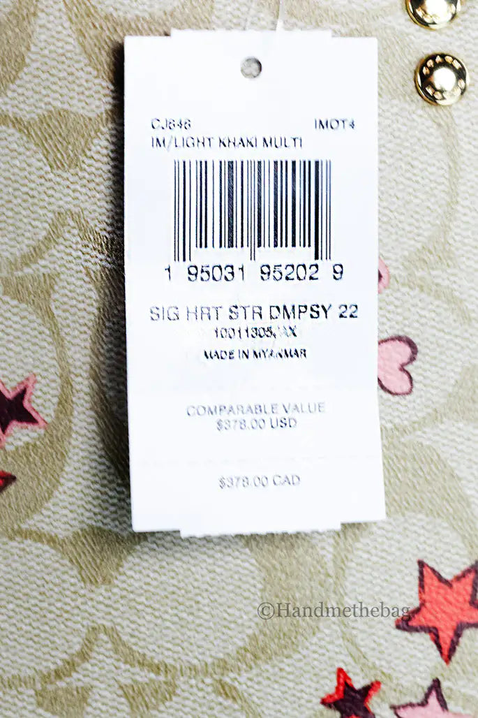 Coach Dempsey 22 Small Heart Star Print Carryall Bag