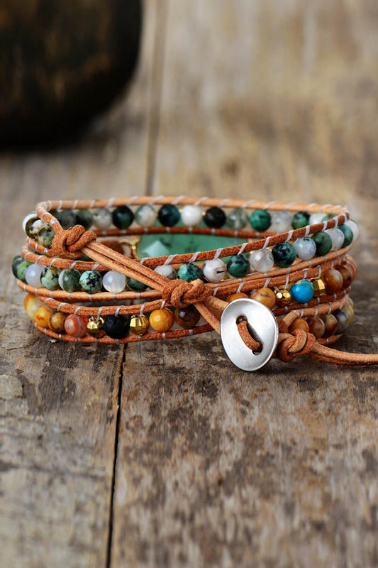 Natural Stone & Agate Layered Bracelet - Velora Luxury Fashion