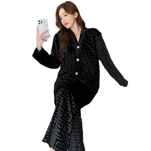 New Gold Velvet Pajamas Women's Suit EX-STOCK Canada