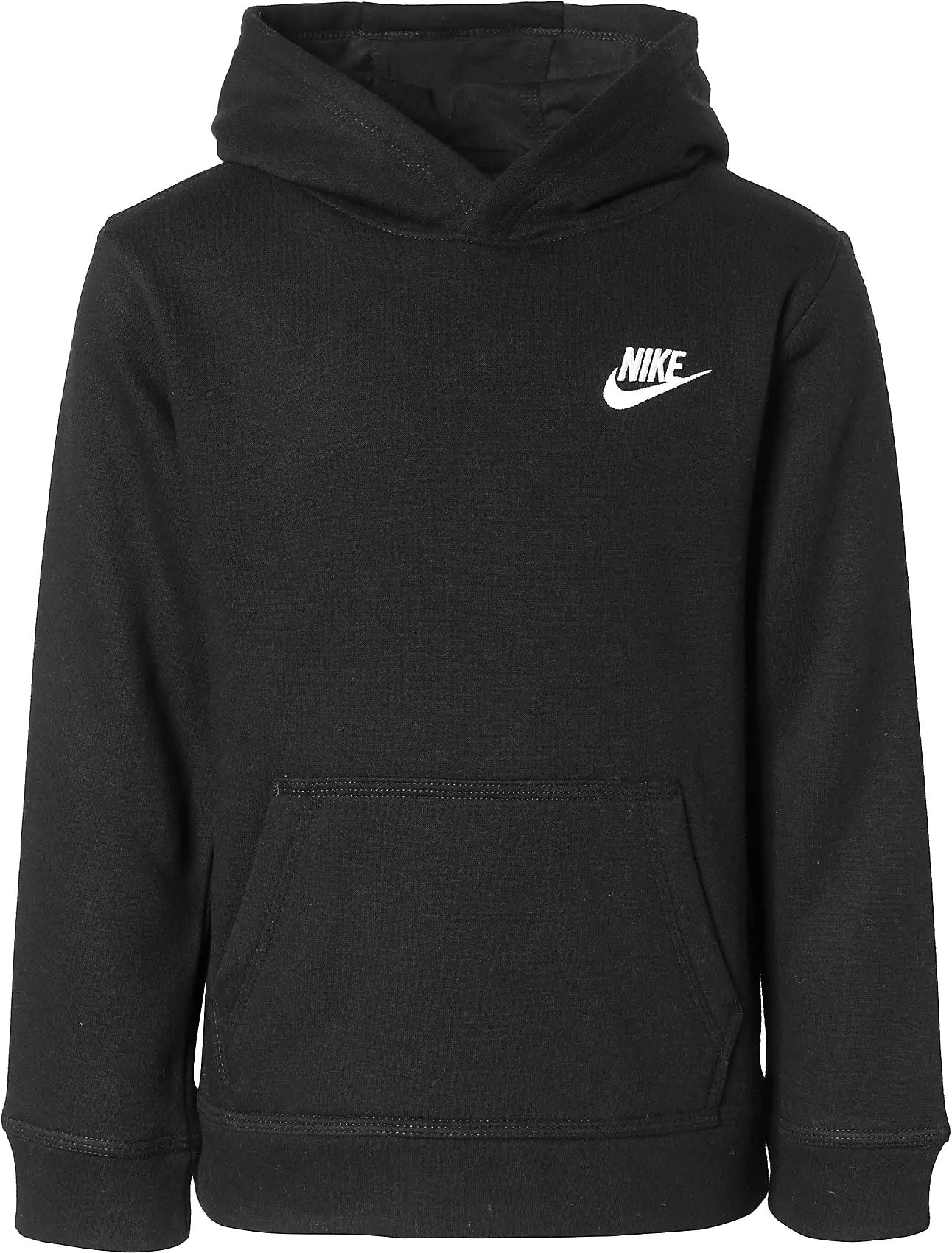 Nike Boys Club Fleece Pullover Hoodie (Little Kids) Black 5 Little Kids - Velora Luxury Fashion