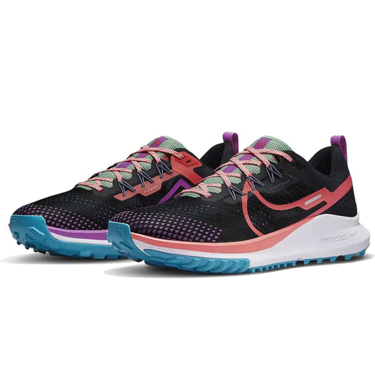 Nike Pegasus Trail 4 Mens Trail Running Shoes Black/Vivid Purple/Enamel Green/Magic Ember 9 M US - Velora Luxury Fashion
