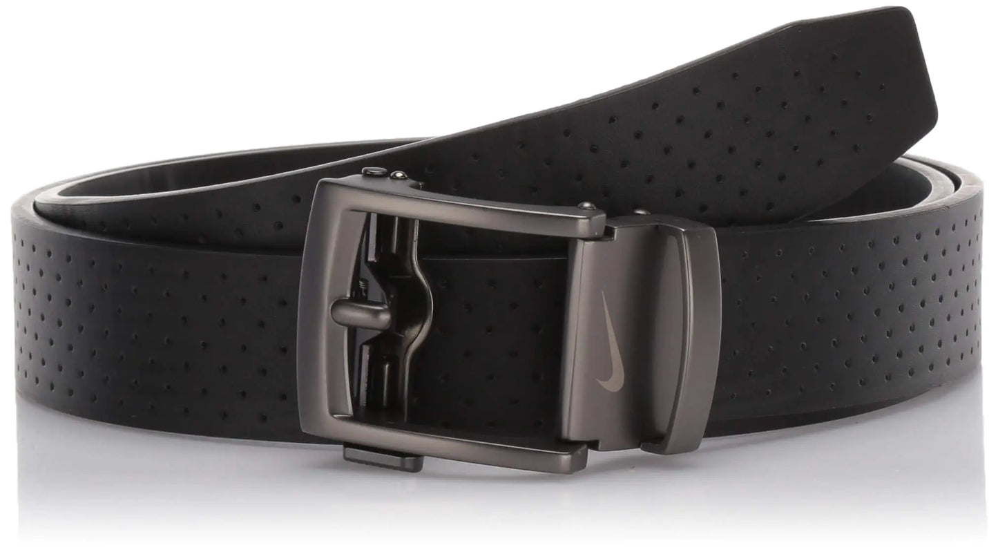 Nike mens Acu Fit Ratchet Belt Black - Perforated One Size US - Velora Luxury Fashion