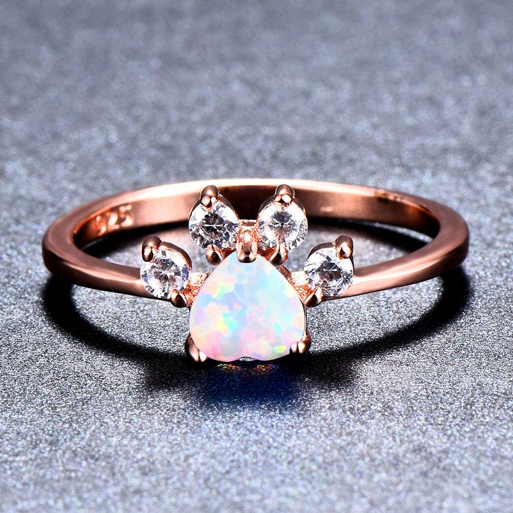Cute Cat-claw-shaped Rings Fashion Personality Rhinestone Ring Women's Jewelry - Velora