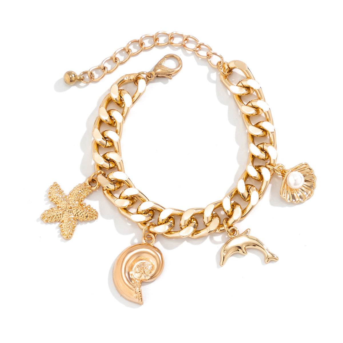 Creative Boho Conch Dolphin Starfish Pendant Choker Necklace Bracelets Women Trendy Vintage Tassel Chain Grunge Jewelry Fashion Jewelry - Velora