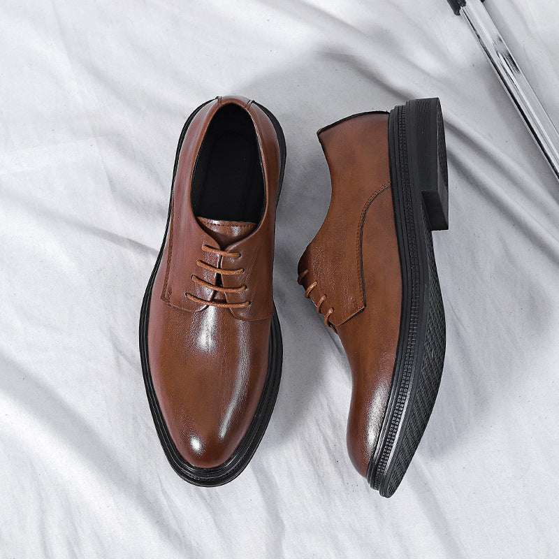 Summer British Phoenix Formal Business Suit Shoes Black Interior Height Increase Velora