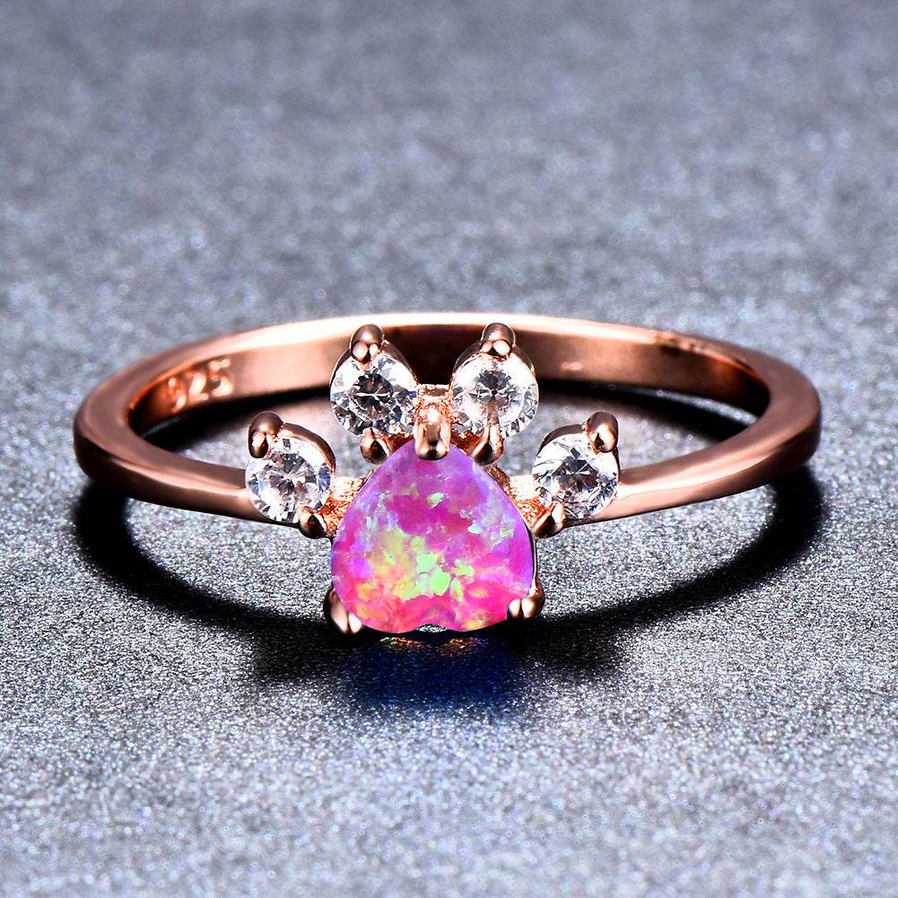 Cute Cat-claw-shaped Rings Fashion Personality Rhinestone Ring Women's Jewelry - Velora