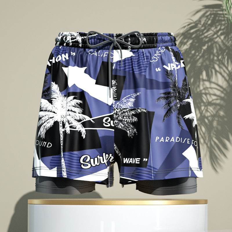 Men's 2-in-1 Breathable Loose Quick Drying Swimming Trunks Swimming Shorts Swimming Pants Flat Corner Pants Beach Pants Hot Spring Swimming Equipment - Velora