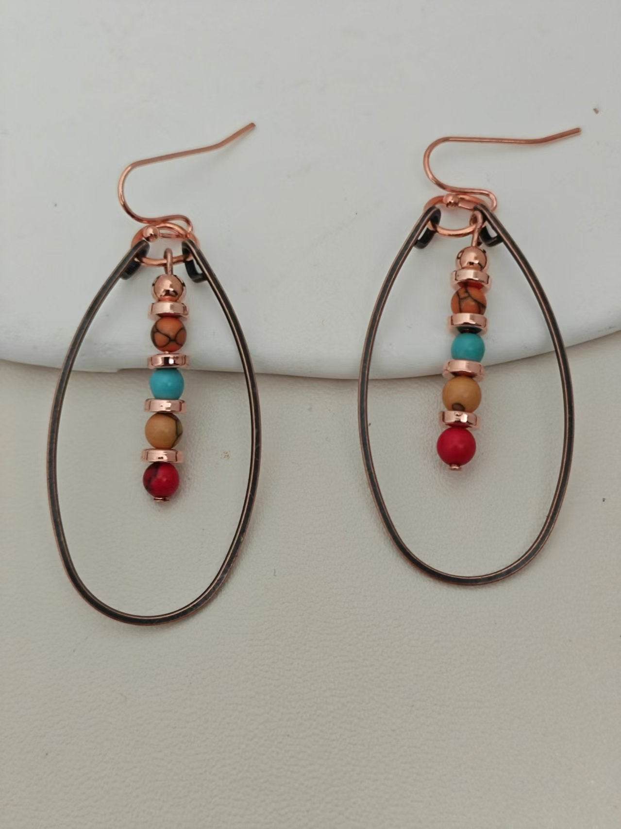 Turquoise Beaded Bohemian Vintage Earrings - Velora