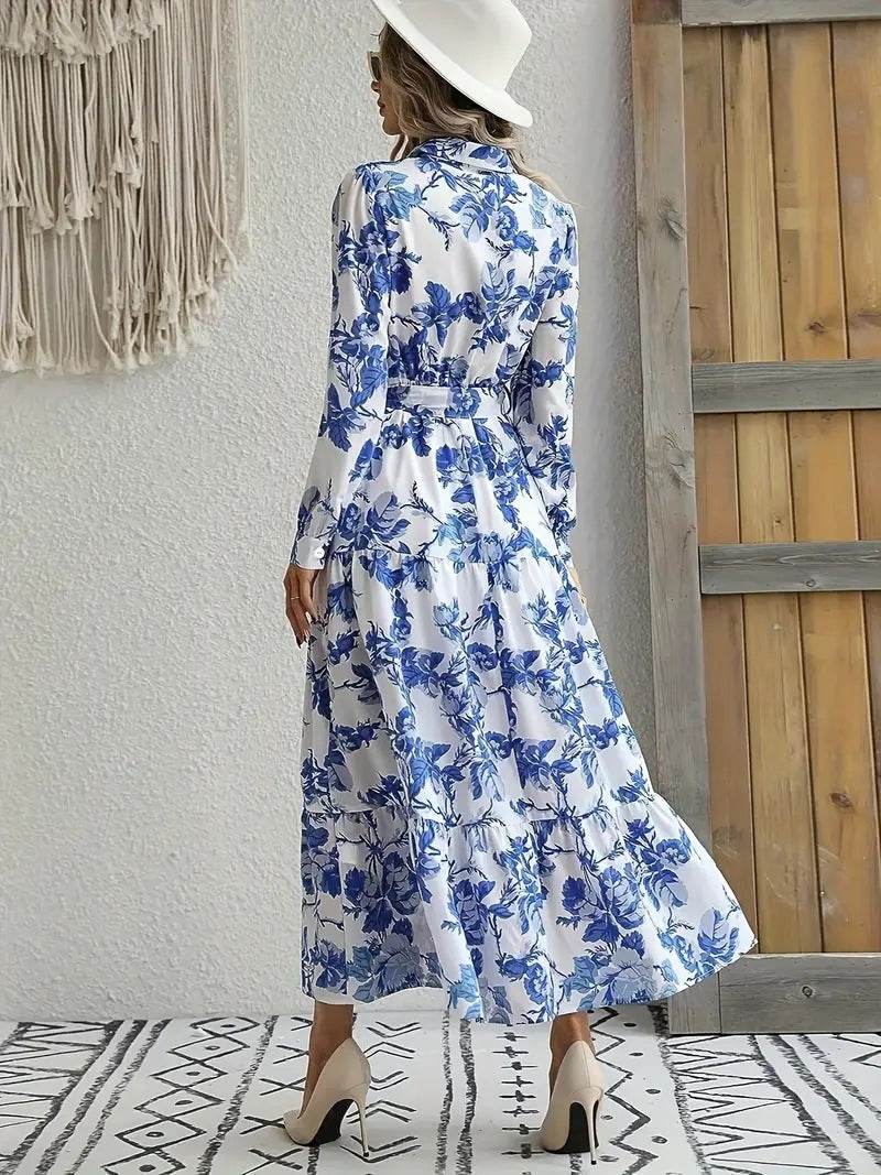 Ladies Fashion Summer Flowy Print Dress - Velora